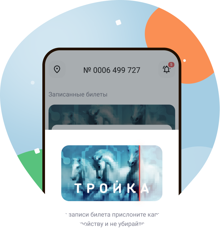 Экран мобильного приложения «Тройка»
